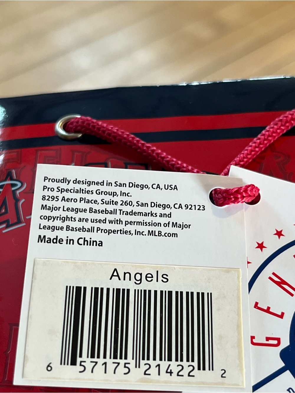 Los Angeles Angels Red Decorative Wine Gift Bag- Official MLB Logo - Picture 2 of 6